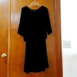 Vintage Albert Nipon Black Velvet 2-Piece Dress